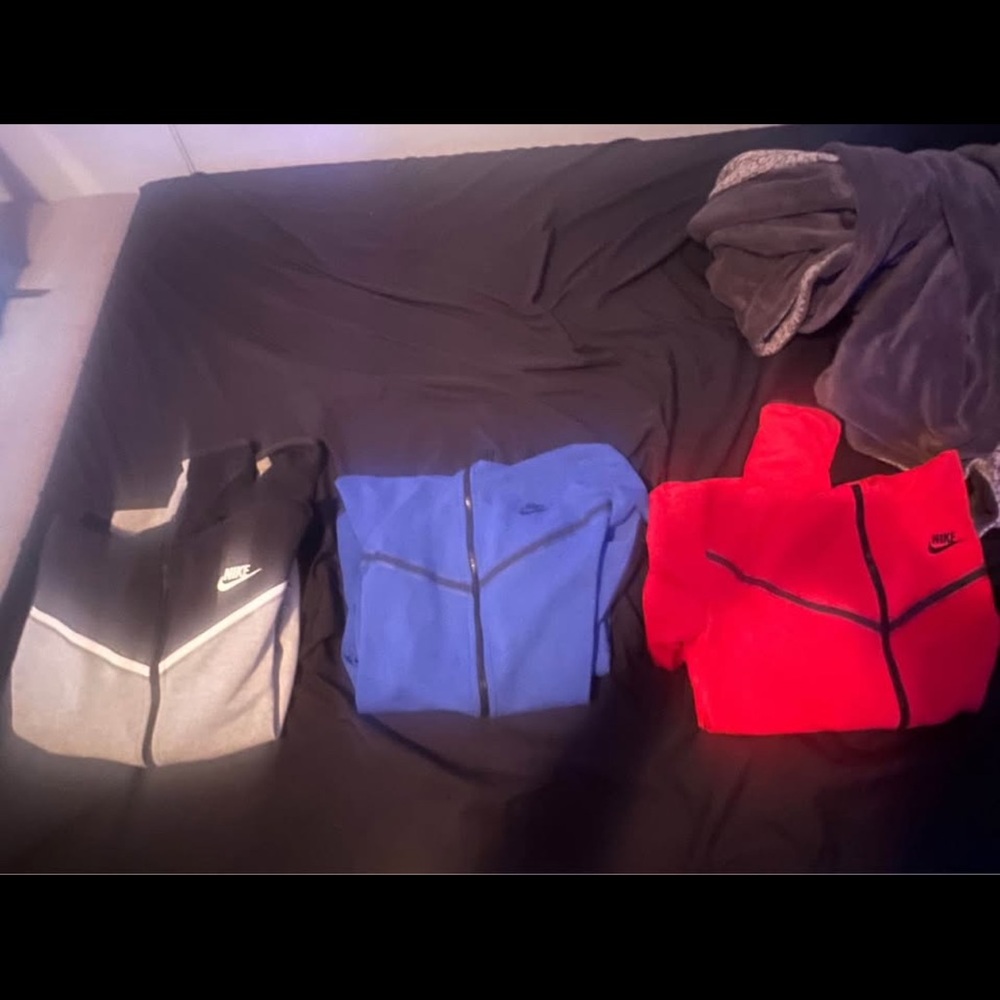 Nike Hoodies in Black, Blue, and Red